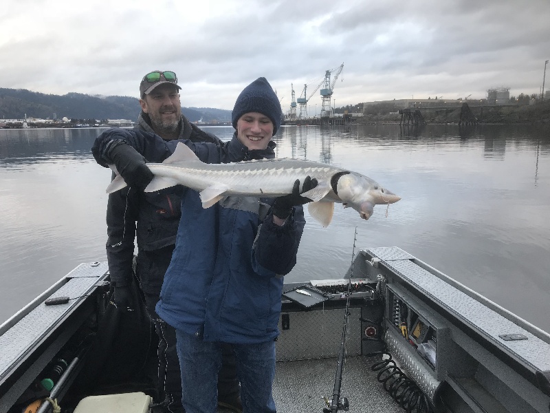 My First White Sturgeon near Orchards